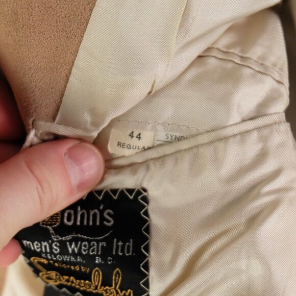 Samuesohn Blazer Mens 44R Brown Faux Suede Two Button Vented Western - Picture 15 of 16